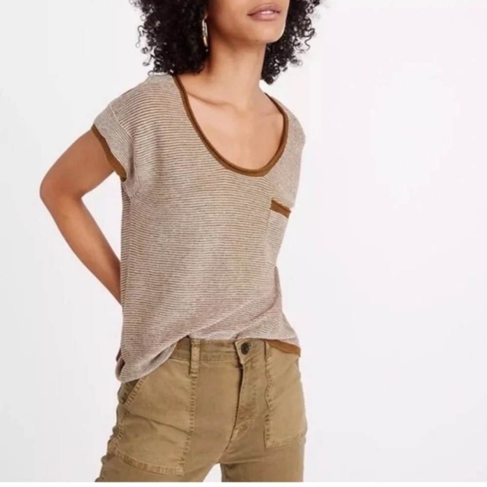 Madewell Watermoor Short-Sleeve Sweater in Stripe